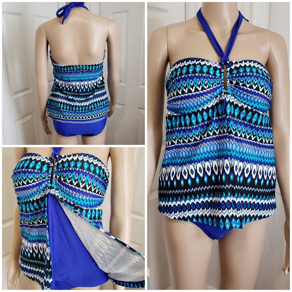 NEW! Jones NY Aztec Flyaway Halter Tankini-10